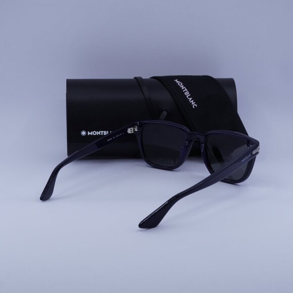 Montblanc MB0302S 004 Square Sunglasses - Blue/Grey - Picture 7 of 11